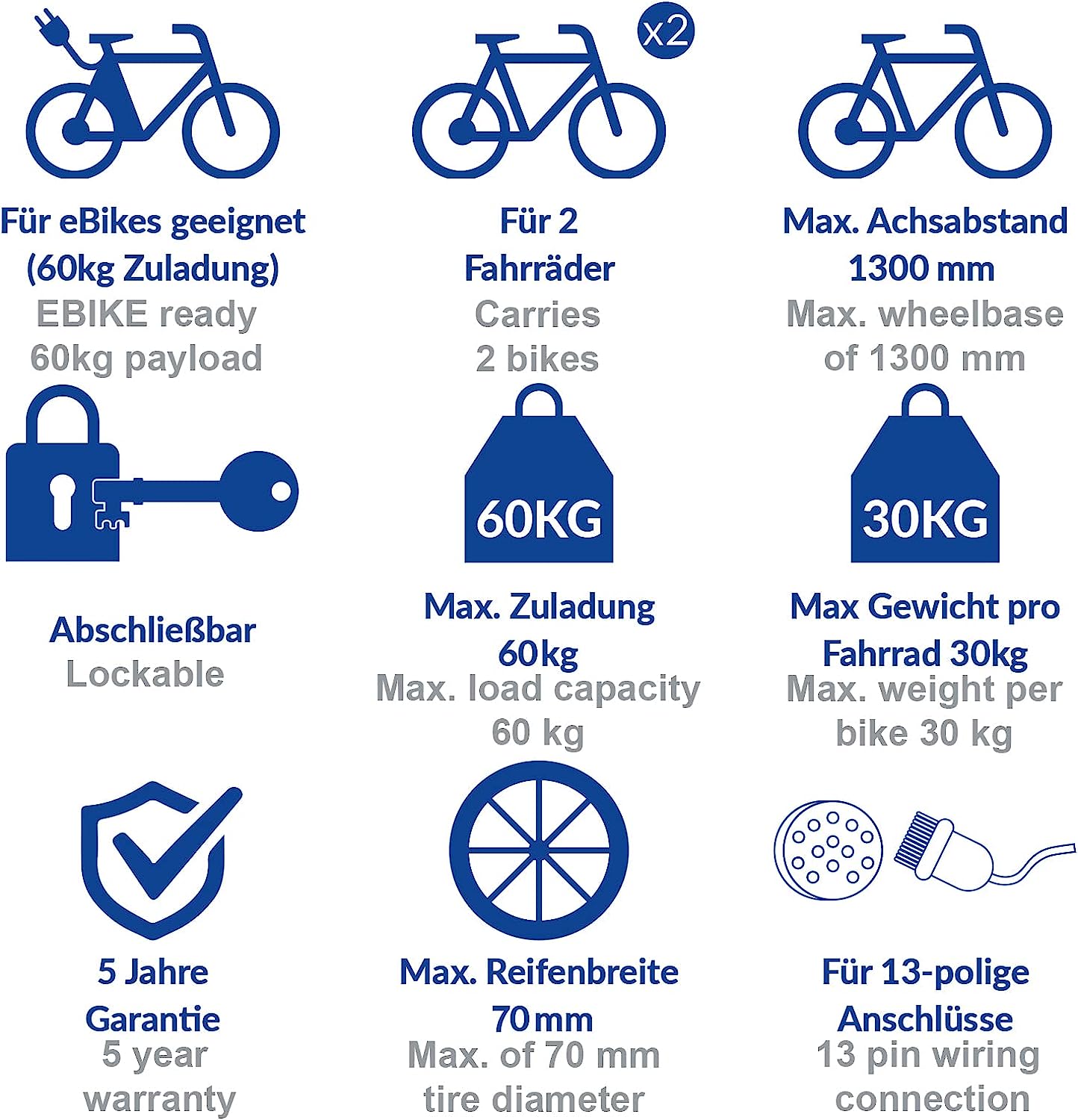 Fahrradträger auf Anhängerkupplung Westfalia BC 60 für 2-3 Räder - Brunner  Handels GmbH, Anhängekuplungen, Elektrosätze