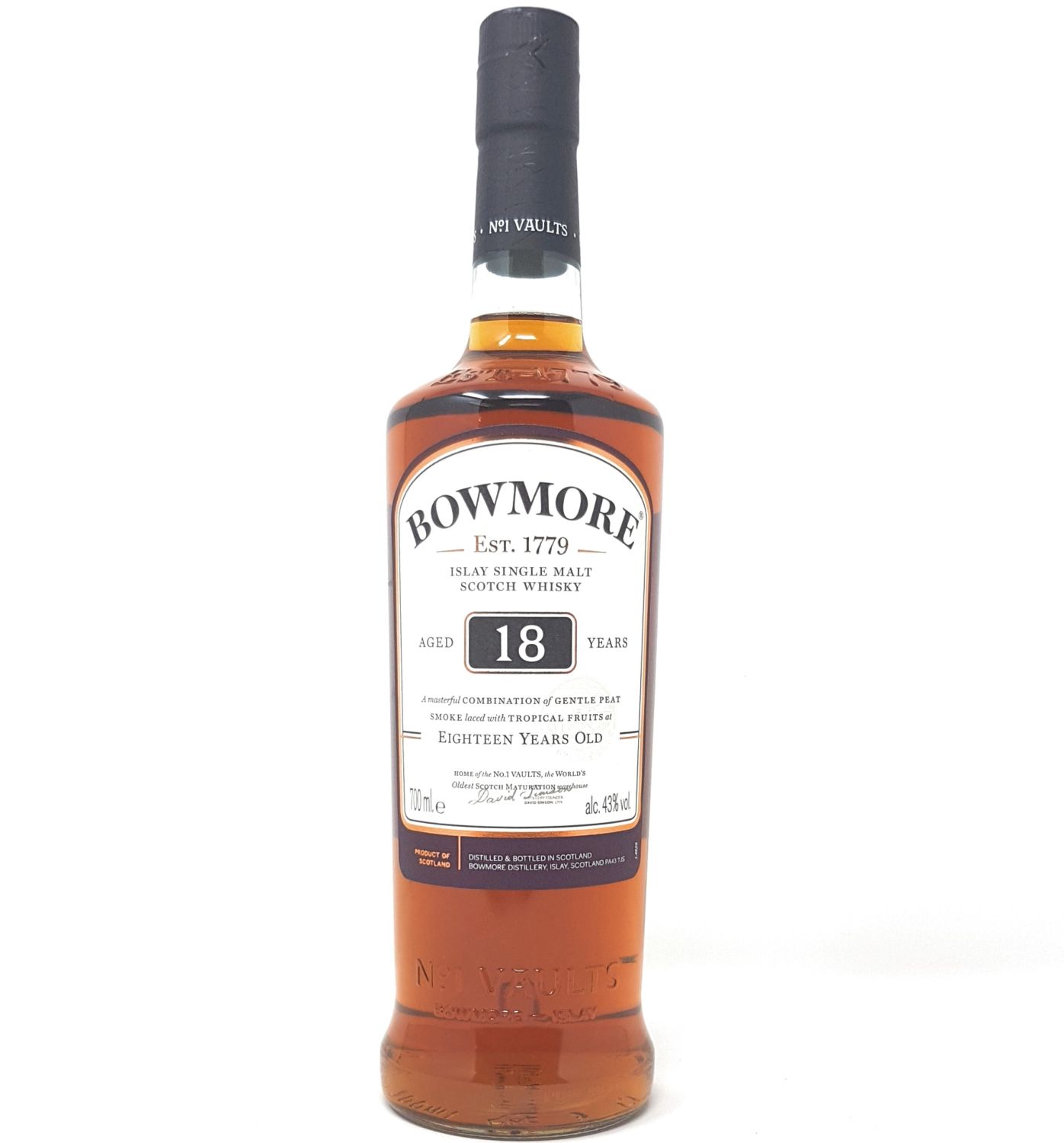 Jahre 18 Lebensmittel Alkohol 43% Single Malt Scotch Bowmore :: 1x l Islay 0,7 Whisky